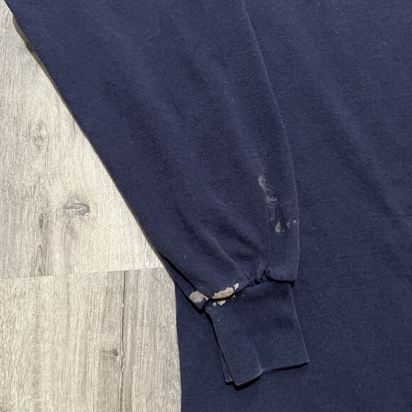 VTG Kauai Hawaiian Surfrider Long Sleeve T Shirt Blue Floral Surf Beach T Shirt - Picture 4 of 5